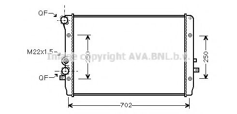 Радиатор, охлаждение двигателя AVA QUALITY COOLING VW2193