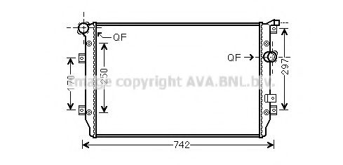Радиатор, охлаждение двигателя AVA QUALITY COOLING VW2287