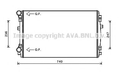 Радиатор, охлаждение двигателя AVA QUALITY COOLING VW2338