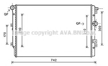 Радиатор, охлаждение двигателя AVA QUALITY COOLING VW2362