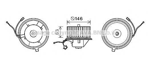Вентилятор отопителя AVA QUALITY COOLING VW8349