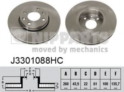 Тормозной диск NIPPARTS J3301088HC