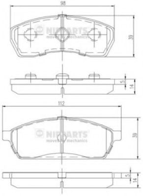 Гальмівні колодки NIPPARTS J3607011