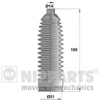Комплект пыльников рулевой рейки NIPPARTS N2843025