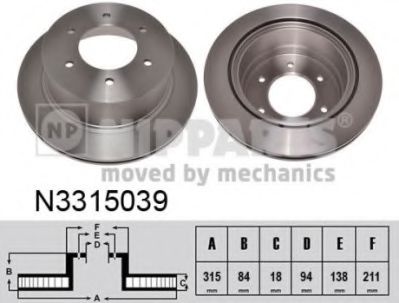 Тормозной диск NIPPARTS N3315039