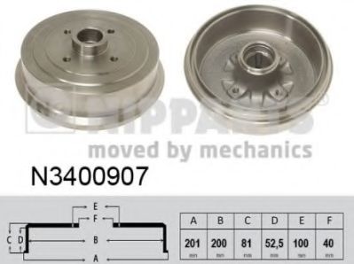 Тормозной барабан NIPPARTS N3400907
