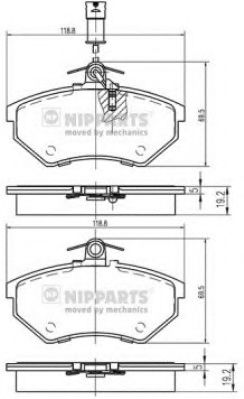 Тормозные колодки NIPPARTS N3600800