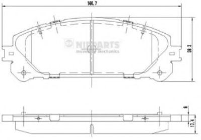 Гальмівні колодки NIPPARTS N3602139