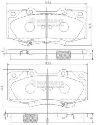 Гальмівні колодки NIPPARTS N3602147