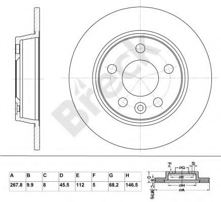 Тормозной диск BRECK BR 014 SA100