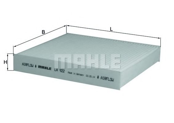 Фильтр салона MAHLE ORIGINAL LA 922