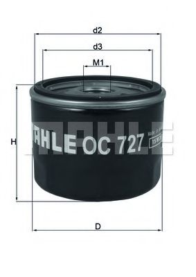 Масляный фильтр MAHLE ORIGINAL OC 727
