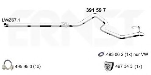 Труба выхлопного газа ERNST 391597