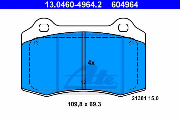 Тормозные колодки ATE 13.0460-4964.2