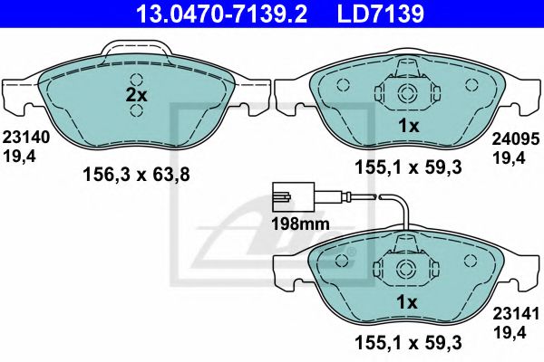 Тормозные колодки ATE 13.0470-7139.2 ATE Ceramic