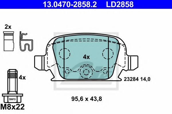 Тормозные колодки ATE 13.0470-2858.2 ATE Ceramic