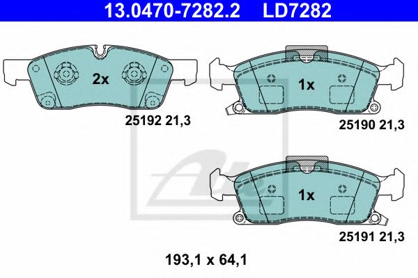 Тормозные колодки ATE 13.0470-7282.2 ATE Ceramic