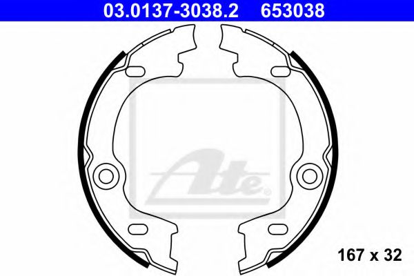 Тормозные колодки ручника ATE 03.0137-3038.2