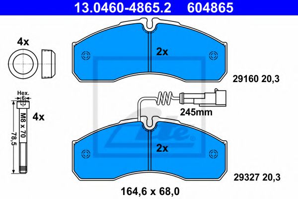 Тормозные колодки ATE 13.0460-4865.2