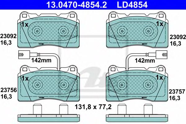 Тормозные колодки ATE 13.0470-4854.2 ATE Ceramic