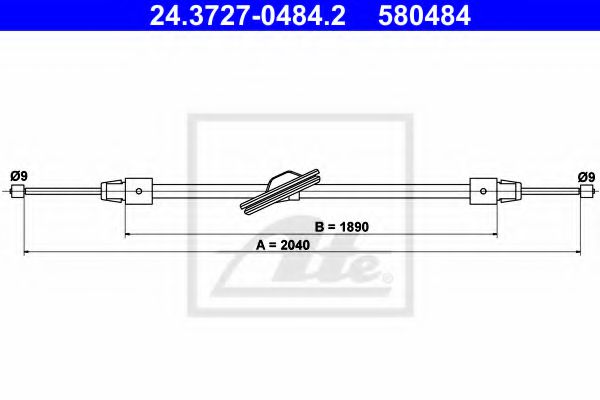 Трос ручника ATE 24.3727-0484.2