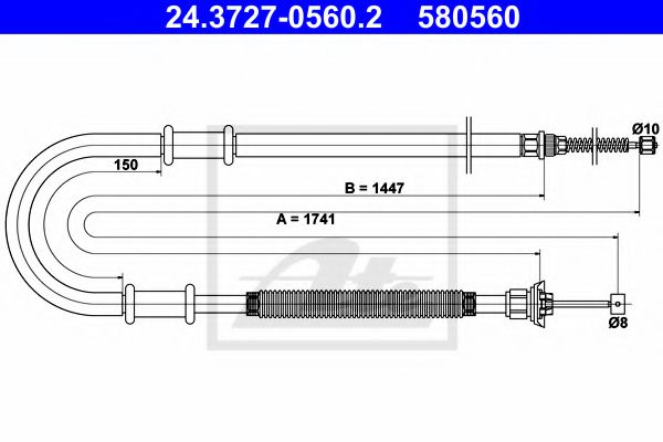 Трос ручника ATE 24.3727-0560.2