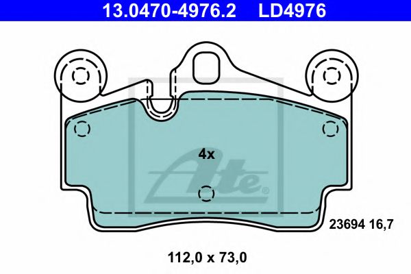 Тормозные колодки ATE 13.0470-4976.2 ATE Ceramic