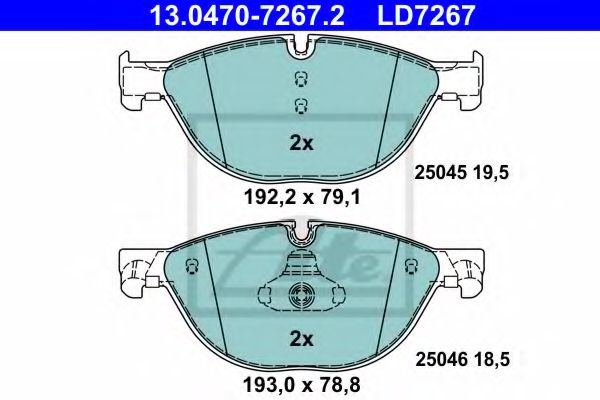 Тормозные колодки ATE 13.0470-7267.2 ATE Ceramic