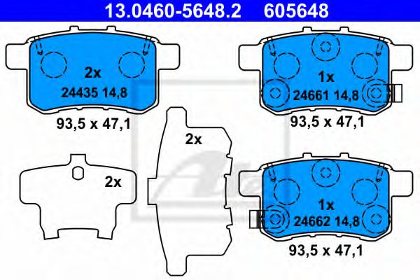 Тормозные колодки ATE 13.0460-5648.2