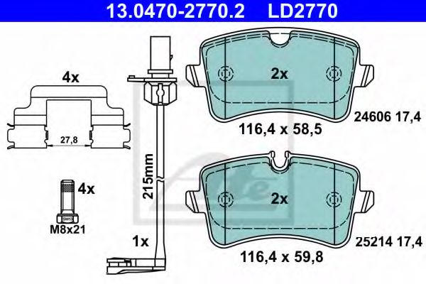 Тормозные колодки ATE 13.0470-2770.2 ATE Ceramic