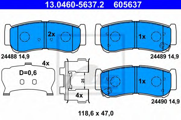 Тормозные колодки ATE 13.0460-5637.2