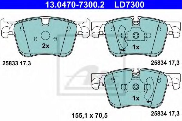 Тормозные колодки ATE 13.0470-7300.2 ATE Ceramic