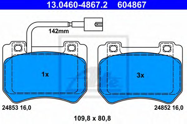 Тормозные колодки ATE 13.0460-4867.2