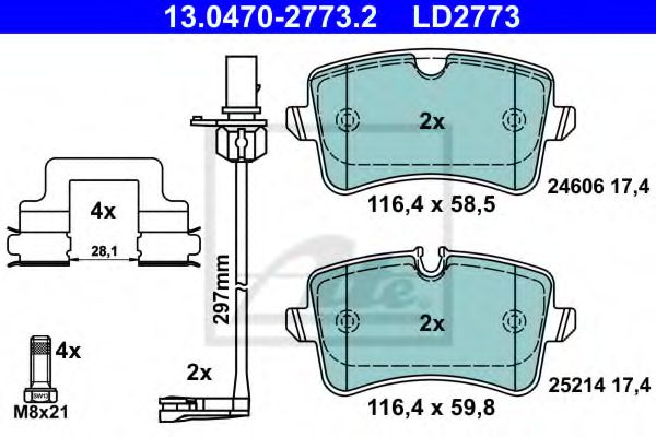 Тормозные колодки ATE 13.0470-2773.2 ATE Ceramic