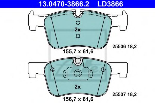 Тормозные колодки ATE 13.0470-3866.2 ATE Ceramic