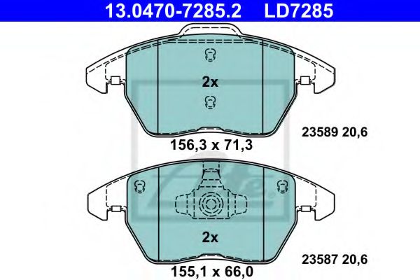 Тормозные колодки ATE 13.0470-7285.2 ATE Ceramic