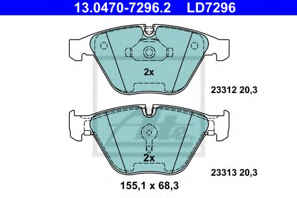 Тормозные колодки ATE 13.0470-7296.2 ATE Ceramic