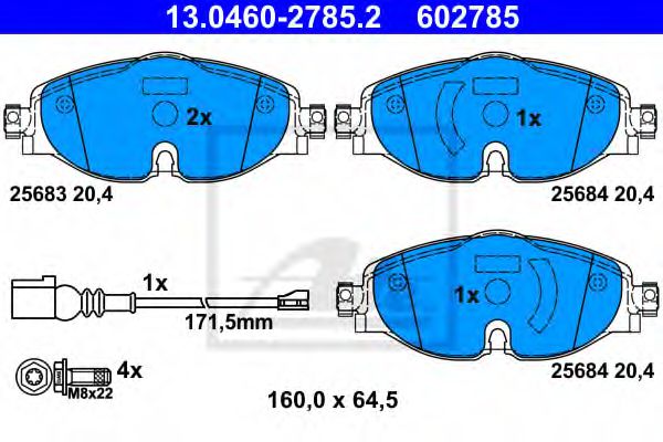Тормозные колодки ATE 13.0460-2785.2