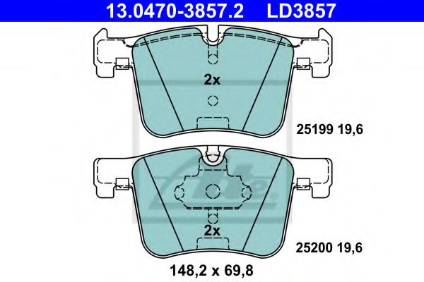 Тормозные колодки ATE 13.0470-3857.2 ATE Ceramic