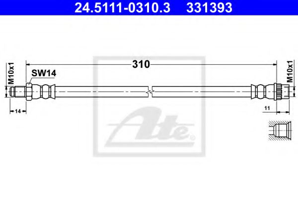 Тормозной шланг ATE 24.5111-0310.3