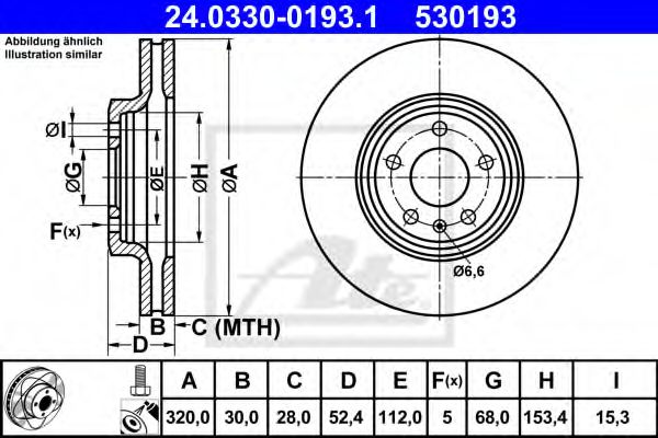 Гальмівний диск ATE 24.0330-0193.1