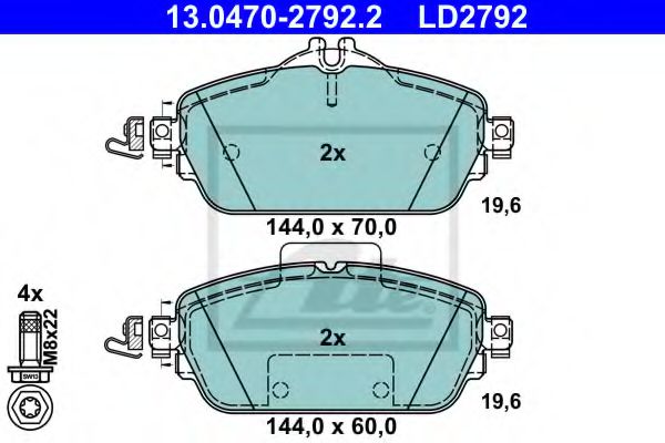 Тормозные колодки ATE 13.0470-2792.2 ATE Ceramic