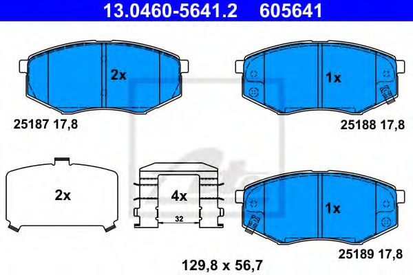 Гальмівні колодки ATE 13.0460-5641.2