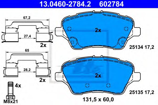 Тормозные колодки ATE 13.0460-2784.2