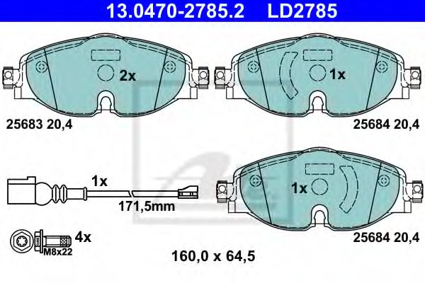 Тормозные колодки ATE 13.0470-2785.2 ATE Ceramic