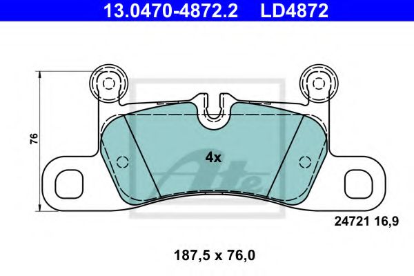 Тормозные колодки ATE 13.0470-4872.2 ATE Ceramic