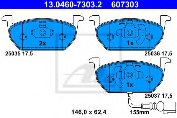 Гальмівні колодки ATE 13.0460-7303.2