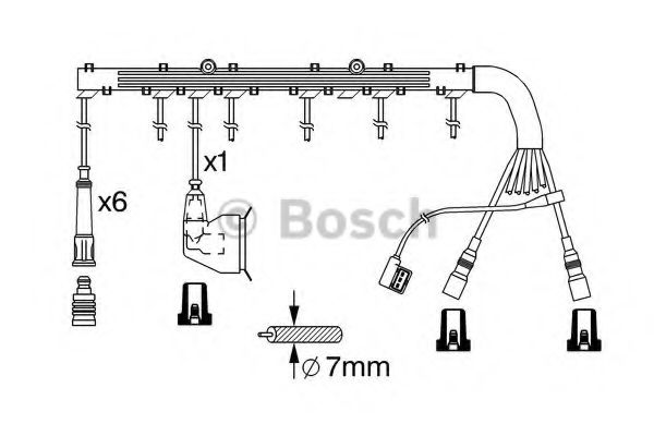 Комплект высоковольтных проводов BOSCH 0 986 356 362
