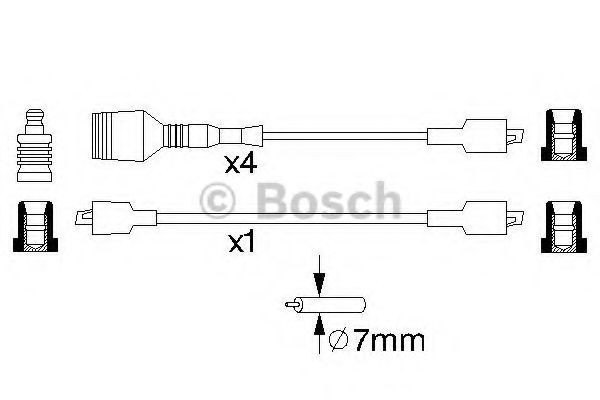 Комплект високовольтних проводів BOSCH 0 986 356 823 - Фото 1