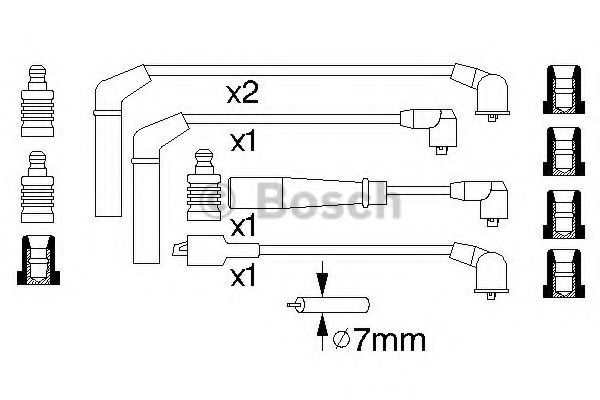 Комплект высоковольтных проводов BOSCH 0 986 356 943 - Фото 1